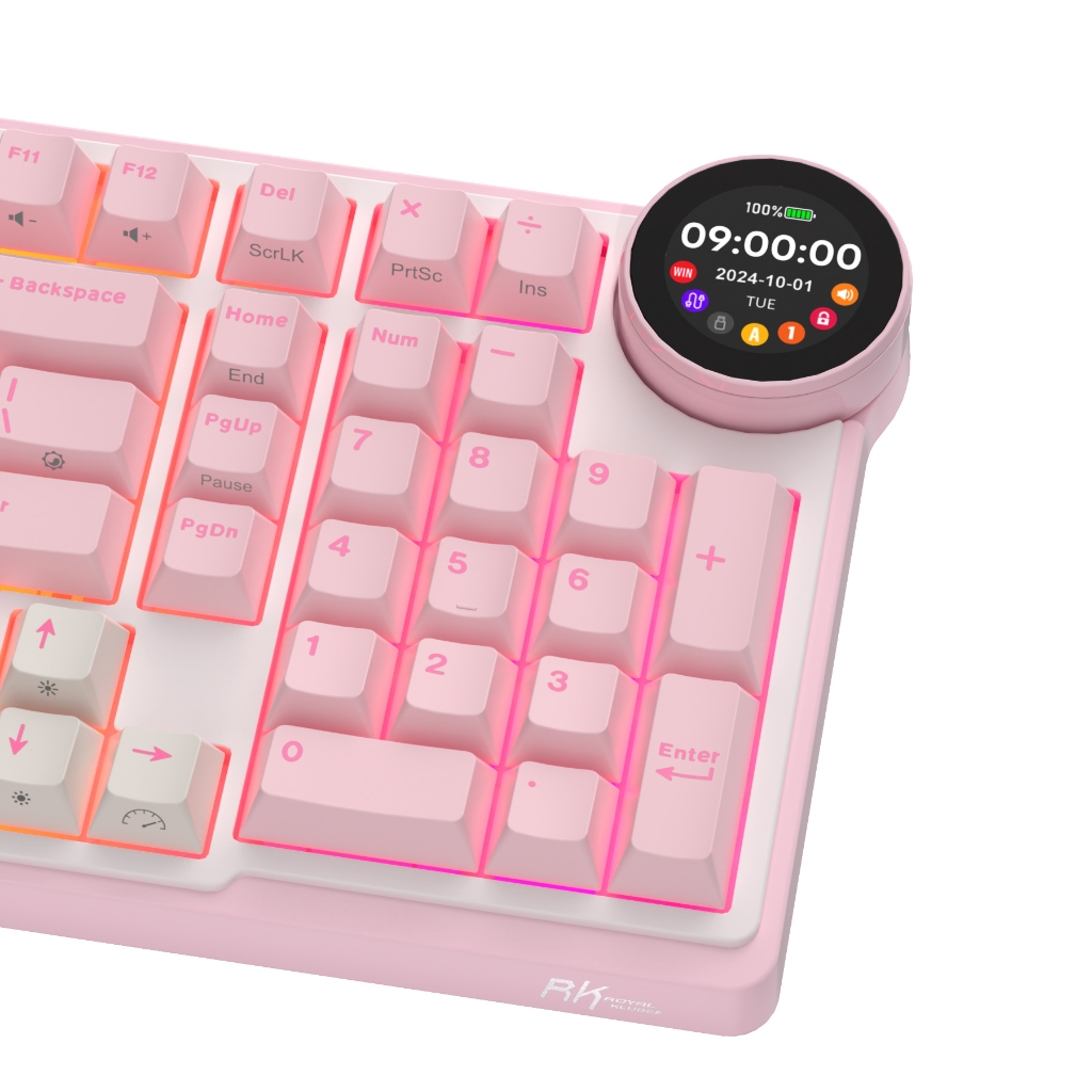 Royal Kludge RK R65 R75 N99 Bàn Phím Cơ RGB Giai Điệu Màu Hồng Có Núm Và Bàn Phím Tai Nghe Bàn Phím Số Combo Bộ | BigBuy360 - bigbuy360.vn