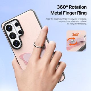 [COD] Ốp lưng da chống sốc kiểu nhẫn Dux Ducis Luvy có móc khóa cầm tay cho Samsung S26 Ultra