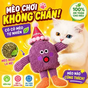 【Mewajump】Đồ Chơi Mèo Cắn Gặm Cao Cấp, Chất Liệu Mềm Mại, Có Catnip & Tiếng Kêu Vui Tai