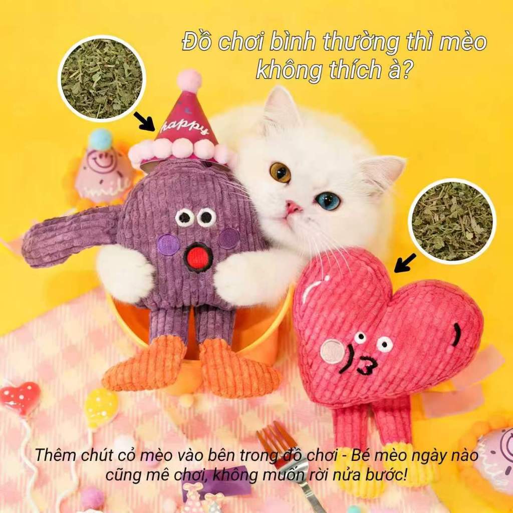 【Mewajump】Đồ Chơi Mèo Cắn Gặm Cao Cấp, Chất Liệu Mềm Mại, Có Catnip & Tiếng Kêu Vui Tai