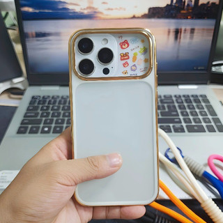 Ốp Điện Thoại Cửa Sổ Lớn Mạ Điện Sang Trọng Tương Thích Cho iPhone 13 14 15 16 17 Pro Max Ốp Lưng Mềm Trong Suốt