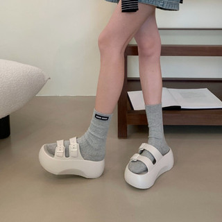 6.0CM Dép nữ nâng gót: Dép ngoài trời mới về mùa hè 2026 với đế dày chống trượt — Dép nhẹ để sử dụng tại nhà