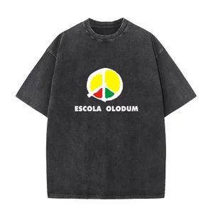 Giặt Vintage Áo Nam Nữ In Hình Đồ Họa Áo Chống Chiến Tranh Michael Jackson MJ OLODUM Áo Mùa Hè S-3XL Áo Ropa Hombre