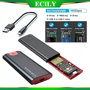 Ốp lưng SSD ACILY 10Gbps M2 NVMe SATA Hộp SSD M.2 NVME NGFF SSD sang USB 3.1 Vỏ cáp Type-A sang Type-C cho phụ kiện SSD M.2 cho PC