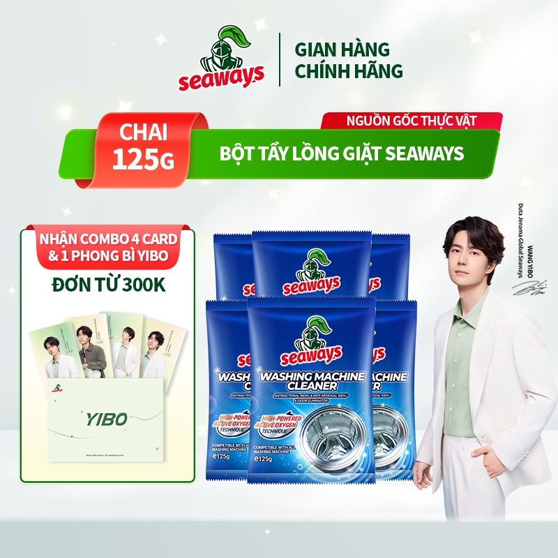 [Mua 4 tặng 2] Bột vệ sinh lồng máy giặt Seaways (125g) cửa trước cửa trên kháng khuẩn 99,9% dễ sử dụng
