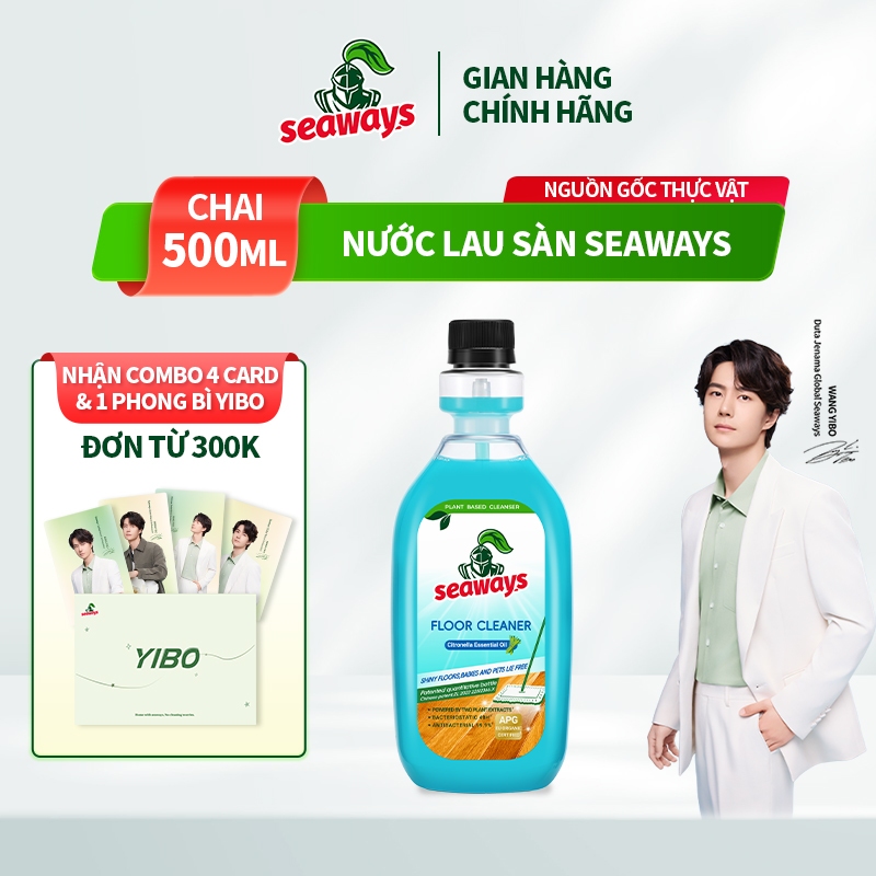Nước lau sàn Seaways Đa tác dụng Tập trung 500ml Hương sả Chất tẩy rửa kháng khuẩn dùng được cho robot hút bụi