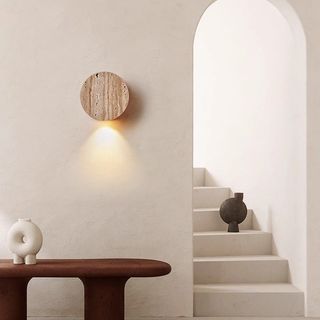 AIMI Đèn Tường Đá Sáng Tạo Wabi Sabi Phong Cách Trang Trí Nhà Cửa Đèn Tường Thích Hợp Cho Phòng Ngủ Đầu Giường Phòng Khách Học Sconce