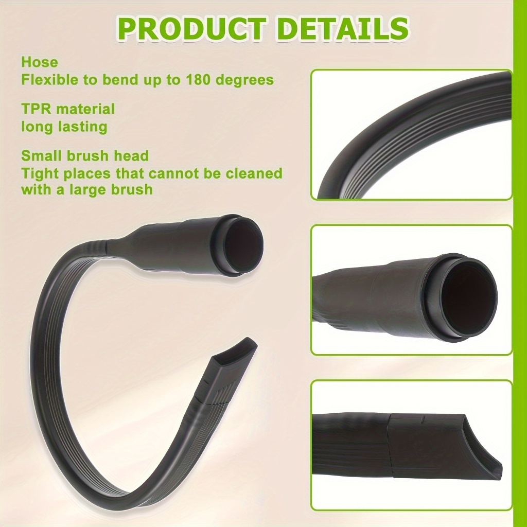 32 / 35mm Đường kính bên trong Đa năng Linh hoạt Crevice Tool Dài phẳng Đầu phun Máy hút bụi Phụ kiện đính kèm