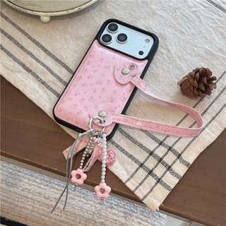 Ốp điện thoại PU họa tiết hoa iPhone 17 Pro Max
