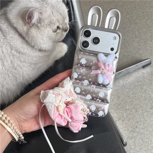 Ốp điện thoại TPU họa tiết thỏ mạ điện cho iPhone 17 Pro Max