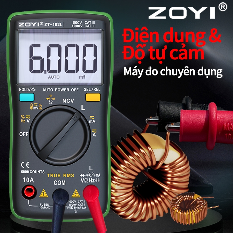 ZOYI ZT-102L Máy đo vạn năng kỹ thuật số Máy đo khoảng cách tự động di ...
