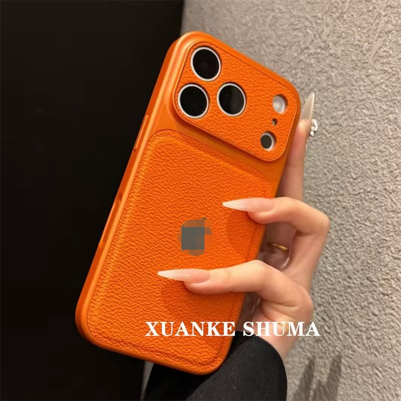 Ốp điện thoại cứng ăn liền bằng da Litchi sang trọng Thích hợp cho iPhone 17 16 15 14 13 Pro Max 17Air Ốp lưng