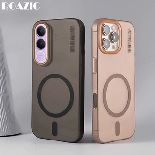 Ốp điện thoại nửa trong suốt mỏng mờ sang trọng tương thích cho [VIVO V70 FE 5G] Ốp lưng PC cứng chống rơi chống sốc từ tính RS01
