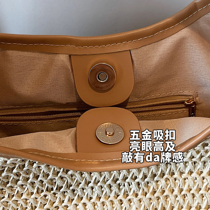 Túi Tote Dệt Phong Cách Mới Túi Đeo Vai Dung Tích Lớn Kỳ Nghỉ Nách Túi