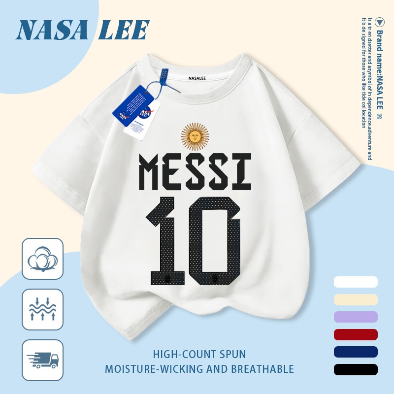 [Giao hàng trong ngày] Áo thun Cotton trắng nguyên chất thoáng khí cho trẻ em NASA Số hoạt hình vui nhộn dễ thương In hình hợp thời trang bé trai 3-16 tuổi bé gái tay ngắn thông thường