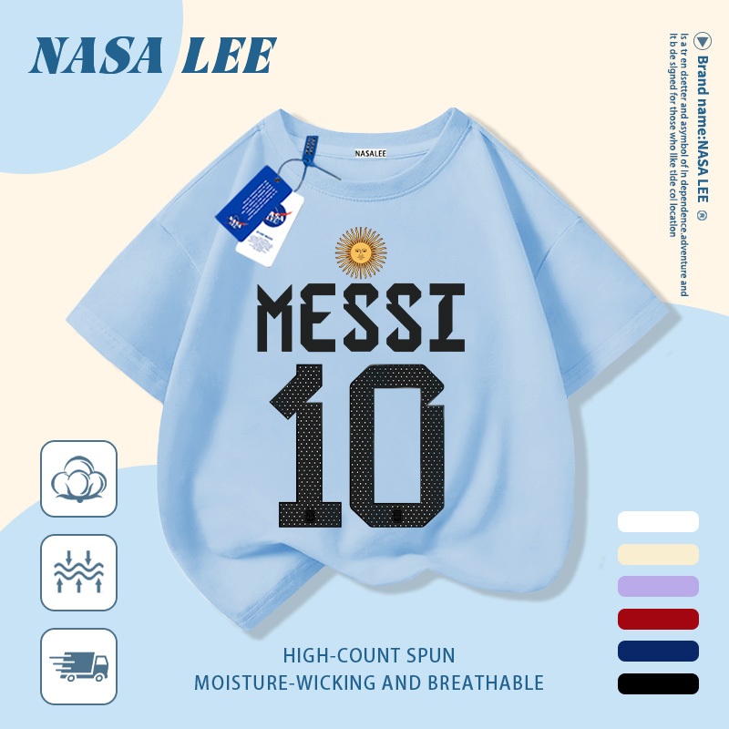[Giao hàng trong ngày] Áo thun Cotton trắng nguyên chất thoáng khí cho trẻ em NASA Số hoạt hình vui nhộn dễ thương In hình hợp thời trang bé trai 3-16 tuổi bé gái tay ngắn thông thường