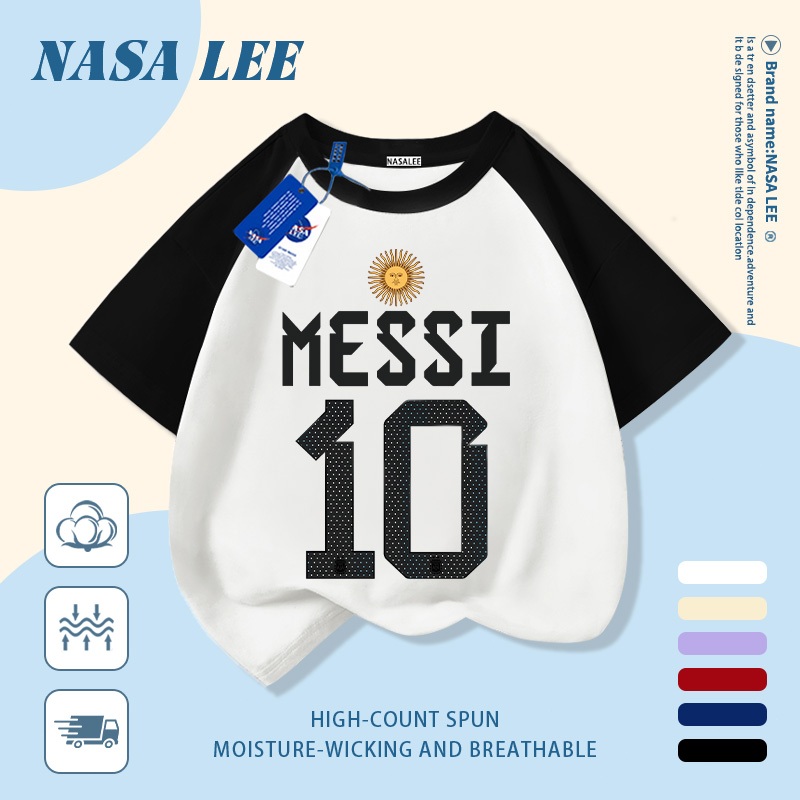 [Giao hàng trong ngày] Áo thun Cotton trắng nguyên chất thoáng khí cho trẻ em NASA Số hoạt hình vui nhộn dễ thương In hình hợp thời trang bé trai 3-16 tuổi bé gái tay ngắn thông thường