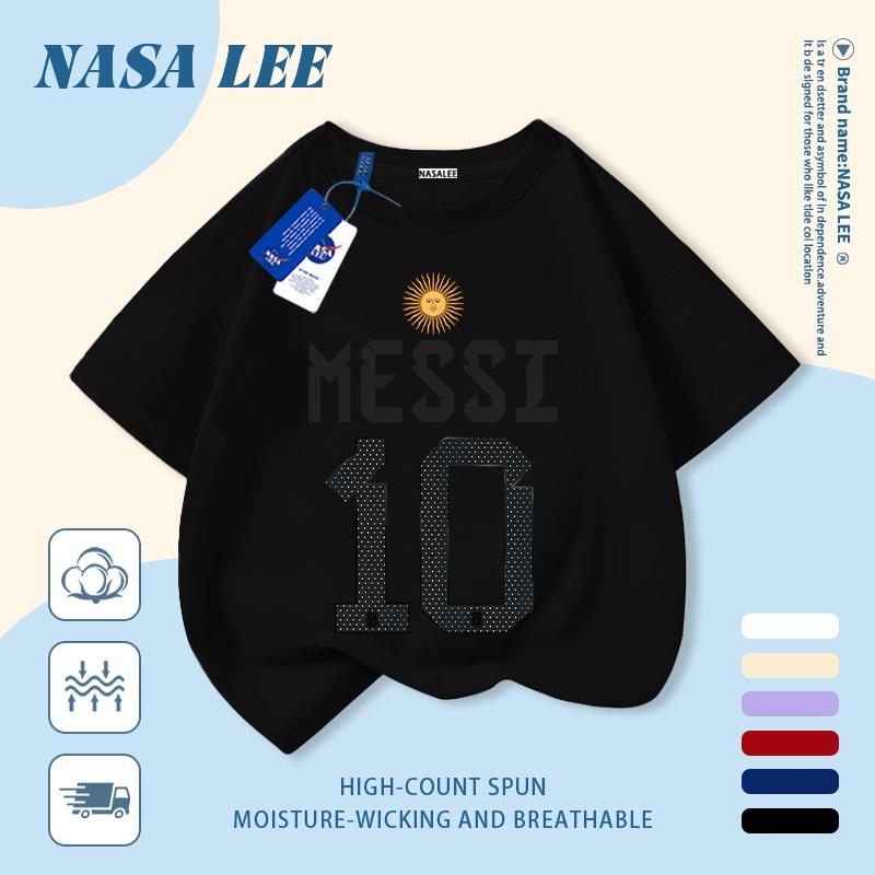 [Giao hàng trong ngày] Áo thun Cotton trắng nguyên chất thoáng khí cho trẻ em NASA Số hoạt hình vui nhộn dễ thương In hình hợp thời trang bé trai 3-16 tuổi bé gái tay ngắn thông thường