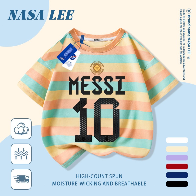 [Giao hàng trong ngày] Áo thun Cotton trắng nguyên chất thoáng khí cho trẻ em NASA Số hoạt hình vui nhộn dễ thương In hình hợp thời trang bé trai 3-16 tuổi bé gái tay ngắn thông thường