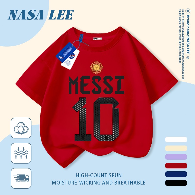 [Giao hàng trong ngày] Áo thun Cotton trắng nguyên chất thoáng khí cho trẻ em NASA Số hoạt hình vui nhộn dễ thương In hình hợp thời trang bé trai 3-16 tuổi bé gái tay ngắn thông thường