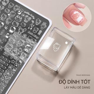 Bộ dụng cụ làm móng mới Con dấu silicone khuôn in hoa văn, công cụ chuyển in thép Khả năng chống trầy lau được bằng cồn độ trong suốt cao bền bỉ cho thợ nail.
