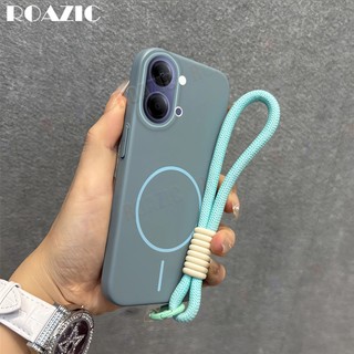 Ốp Điện Thoại Từ Tính Sang Trọng Tương Thích Cho VIVO Y05 / Y21 5G Sạc Không Dây Có Dây Đeo Tay Màu Kẹo Bảo Vệ Chống Sốc PC Cứng Mờ Ốp Lưng SR01
