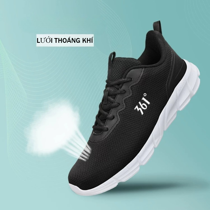 361° 【3-5km】 Giày Chạy Bộ Nam Hè Mới 2026 Lưới Thoáng Khí Nhẹ 200g Hút Sốc Đi Lại Hàng Ngày