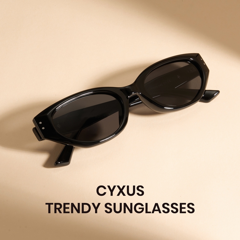 Cyxus Kính râm mắt mèo | Kính râm | Kính râm phong cách Hàn Quốc thời trang | Chất liệu nhẹ | Dành cho cả nam và nữ | Chống tia UV400 | Thích hợp cho du lịch mùa hè 1147