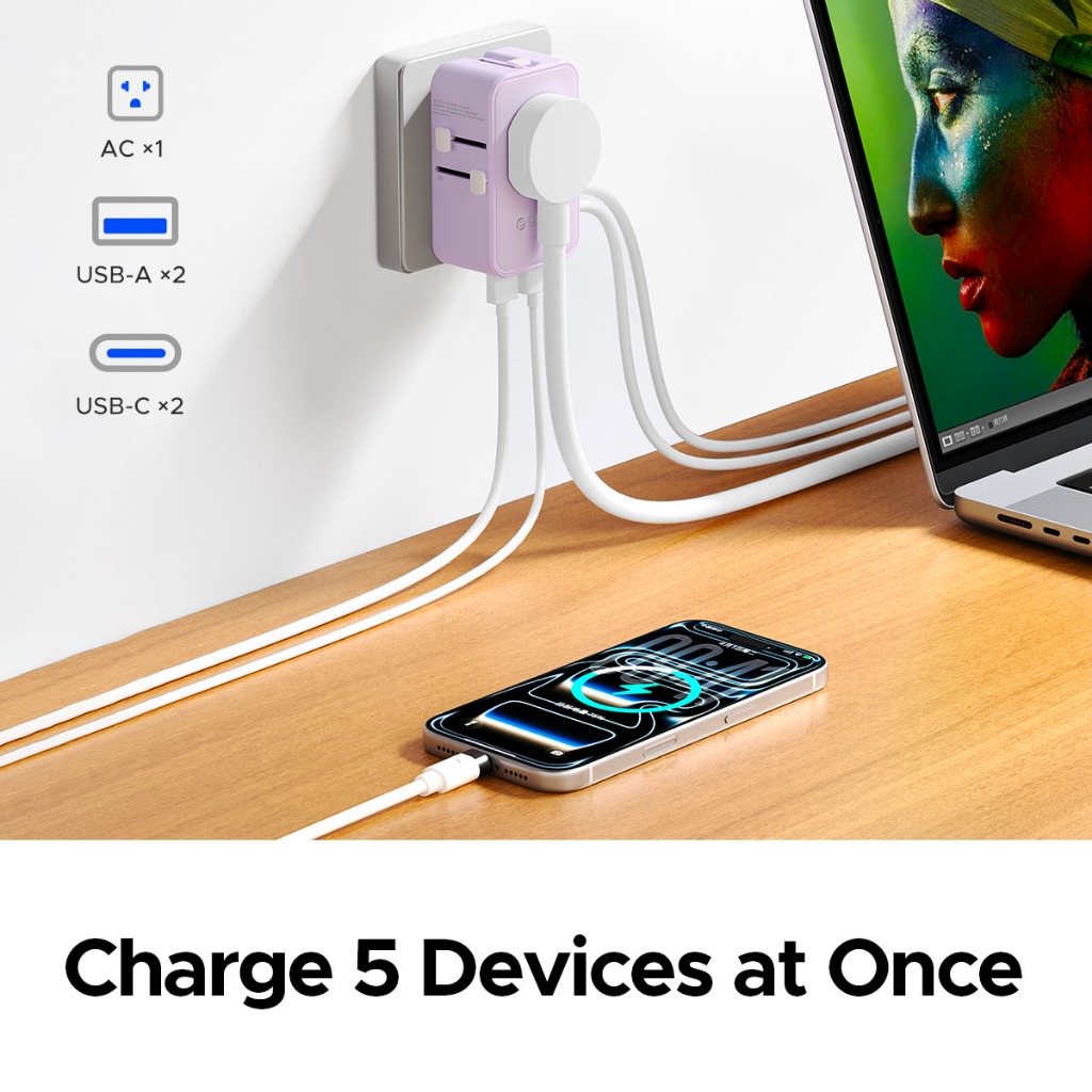 ORICO - Bộ chuyển đổi du lịch đa năng với Bộ chuyển đổi phích cắm quốc tế sạc nhanh USB Type C (UAT25)