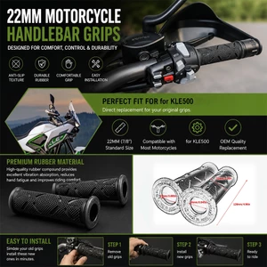 22MM Đa Năng Xe Máy Tay Cầm Xe Máy Tay Cầm Cao Su Sửa Đổi Phụ Kiện Moto Tay Cầm Cho Kawasaki KLE500 KLE 500 kle500