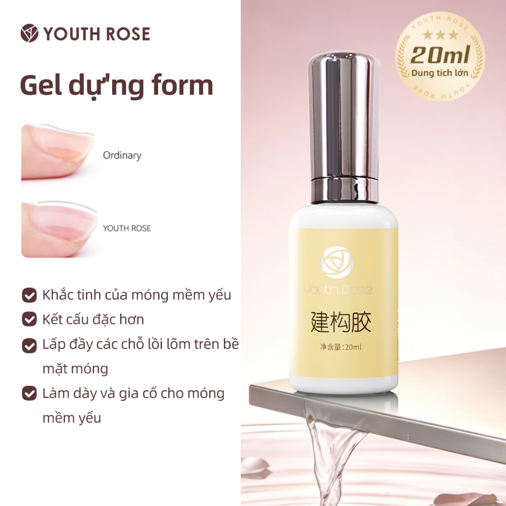 Youth Rose Gel dựng form Cứng Móng Hoa Hồng  chính hãng mẫu mới 20ml Sơn Móng Gel sonmongtainha