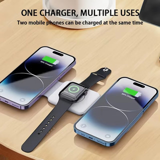 Bộ sạc có thể gập lại đa chức năng nhanh 30W 3 trong 1 Bộ sạc không dây từ tính an toàn Bộ sạc di động cho điện thoại Đồng hồ Pods