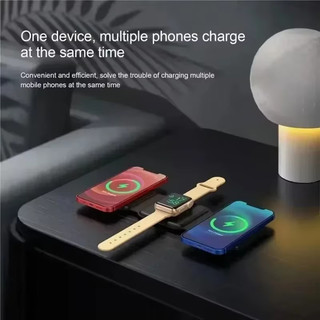 Bộ sạc có thể gập lại đa chức năng nhanh 30W 3 trong 1 Bộ sạc không dây từ tính an toàn Bộ sạc di động cho điện thoại Đồng hồ Pods