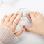 Nhẫn đôi tình yêu đan xen bạc S925 thời trang Zircon Cánh mở Nhẫn cưới có thể điều chỉnh
