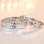 Nhẫn đôi tình yêu đan xen bạc S925 thời trang Zircon Cánh mở Nhẫn cưới có thể điều chỉnh