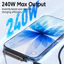 Bộ chuyển đổi giá đỡ sạc điện thoại ECILY Type C 240W Sạc nhanh Bộ chuyển đổi đầu đực sang USB-C có giá đỡ có thể gập lại