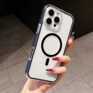 Ốp điện thoại trong suốt từ tính va chạm túi khí 2 trong 1 thích hợp cho iPhone 11 12 13 14 15 16 17 Pro Max bao gồm tất cả vỏ mềm chống rơi