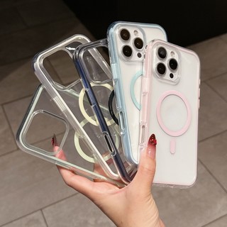 Ốp điện thoại trong suốt từ tính va chạm túi khí 2 trong 1 thích hợp cho iPhone 11 12 13 14 15 16 17 Pro Max bao gồm tất cả vỏ mềm chống rơi