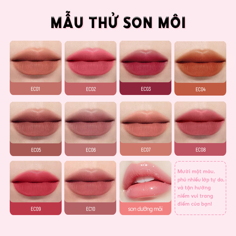 [CFB] Bảng Son CFB Tone Nude, Chất Nhung Lì Mịn, Lên Màu Chuẩn, Dễ Tán, Makeup Chuyên Nghiệp