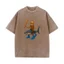 Tung Tung Tung Saur Hiệu Suất Cotton Áo Cho Nam Mùa Hè Rửa Vintage Áo Thun Bông Tai Kẹp Áo Sơ Mi Quá Khổ Áo Thường Ngày