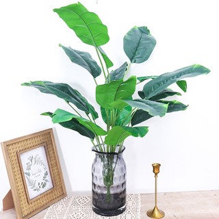 Cây lá chuối lớn nhân tạo - Cây trồng trong chậu nhiệt đới giả thực tế, dành cho trang trí phòng khách gia đình, văn phòng & Boho