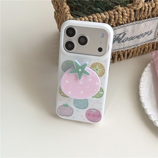 IPhone 17 Pro max Satin mờ họa tiết cà chua TPU chất liệu IMD vỏ điện thoại xử lý