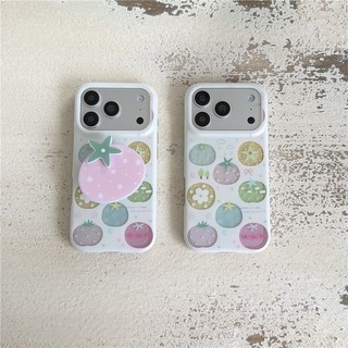 IPhone 17 Pro max Satin mờ họa tiết cà chua TPU chất liệu IMD vỏ điện thoại xử lý