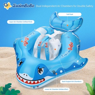 Vòng bơi cho bé SwimBo, Phao an toàn phòng không khí kép có tựa lưng bơm hơi, Ghế chống trượt cho trẻ mới biết đi 12-24 tháng tuổi, Bể bơi mùa hè thiết yếu