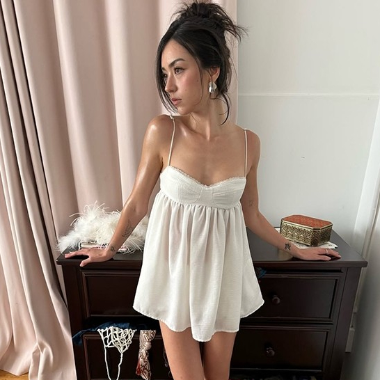 Cutenew Ren Sling Camisole Gợi Cảm Tắt Vai Xù Mềm Sáp Mỏng Ánh Sáng Nữ Áo Mùa Hè Không Khí Mặc