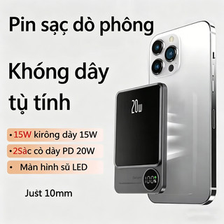 [JLK] 2026 Pin sạc không dây từ tính trong suốt 10000mAh mới cho iPhone 17 Pro Max / Samsung S26 Ultra Power Bank Phụ trợ bên ngoài