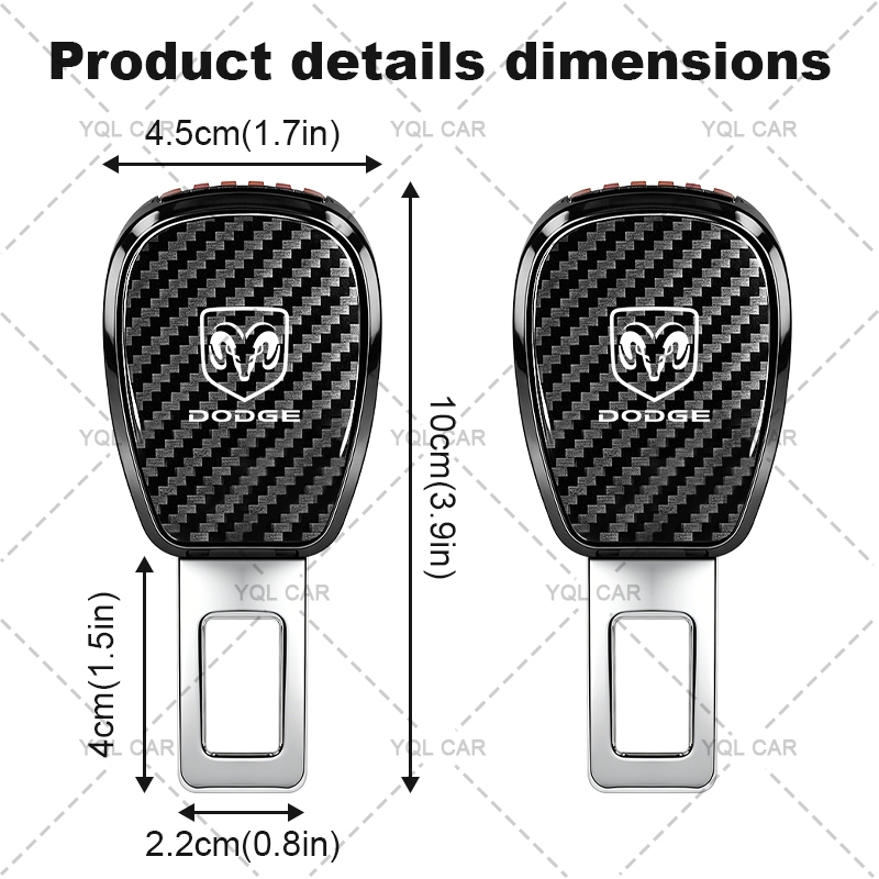 1 / 2 Chiếc Ô Tô Dây An Toàn Mở Rộng Xe An Toàn Khóa Lắp Khóa Kim Loại Cho Dodge Calibre Hành Trình Ram Durango Sạc SRT