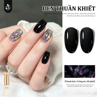Miss Gooey 2026 Sơn móng tay gel hai tông màu mới màu đen bí ẩn bạc lấp lánh trộn màu sắc phổ biến để làm cho làn da sáng hơn