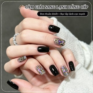 Miss Gooey 2026 Sơn móng tay gel hai tông màu mới màu đen bí ẩn bạc lấp lánh trộn màu sắc phổ biến để làm cho làn da sáng hơn