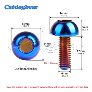 Catdogbear Titanium Bolt M6x17mm Đầu bán nguyệt Thích hợp cho phụ tùng xe đạp và xe máy